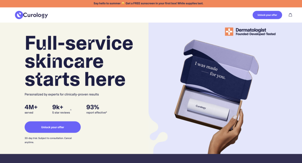 Clear sales headline for landing page