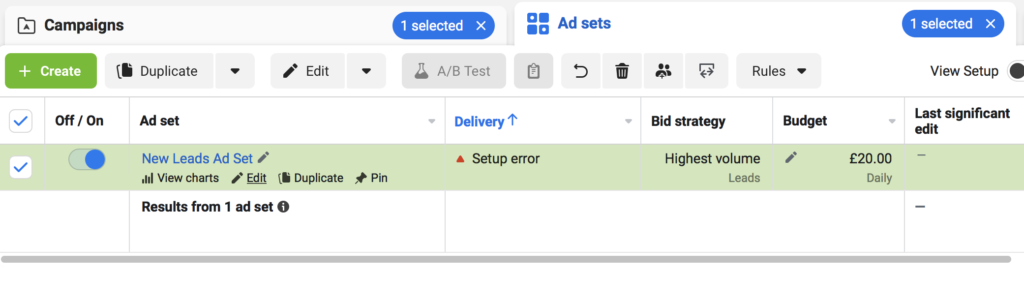 Editing Audience in Facebook Ad Manager